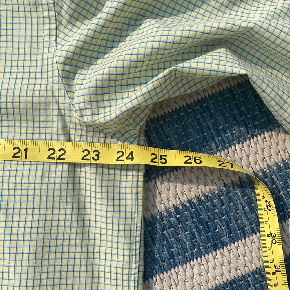 vineyard vines blue/green over pale yellow check logo Button-down Tall! - Picture 6 of 12